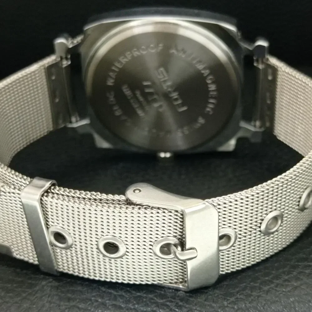 Vintage 1970 Disney Fortis Manual Mens Silver Watch W/Metal Strap & Mickey
